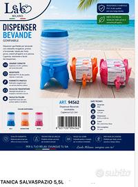 Dispenser gonfiabile e richiudibile