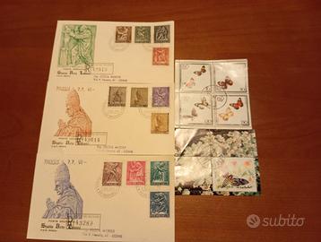 Francobolli città del Vaticano e Svezia farfalle