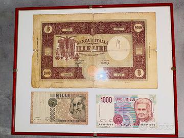 Quadro con 3 serie 1000 di cui babetti originali