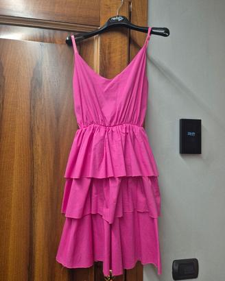 Abito a balze rosa