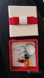 Anello di oreficeria argento/ambra/onice nero