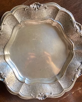 Vassoio argento antiquariato