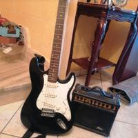 chitarra elettrica botton con amplificatore 