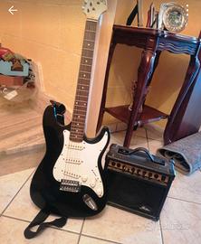 chitarra elettrica botton con amplificatore 