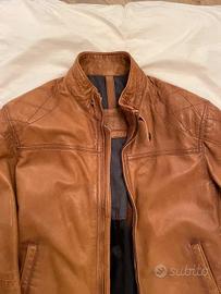 Giacca biker pelle fiore nappa Massimo Dutti racer