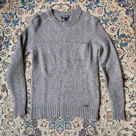 Maglione Woolrich tg M uomo lana Italy grigio y2k