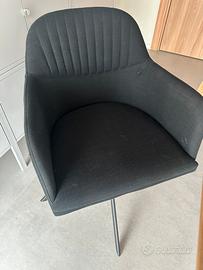 Sedia girevole nera Westwing