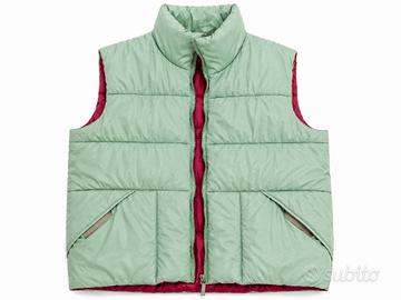 Smanicato imbottito vintage verde menta e rosso