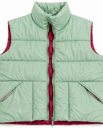 Smanicato imbottito vintage verde menta e rosso