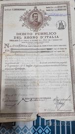 Certificato Debito Pubblico Regno d'Italia 1910