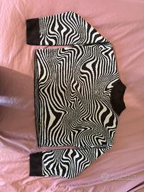Maglione cropped marrone e bianco taglia S