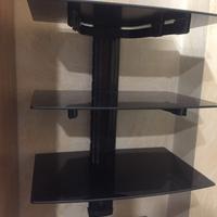 Staffa a parete con mensole in vetro