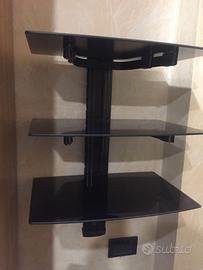 Staffa a parete con mensole in vetro