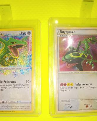 Lotto di 2 carte di holo di Rayquaza ita carte rar