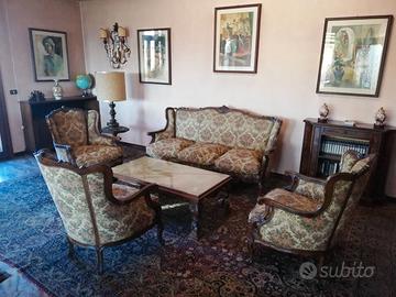 Set Vintage Stile Luigi XV – Divano + 3 Poltrone