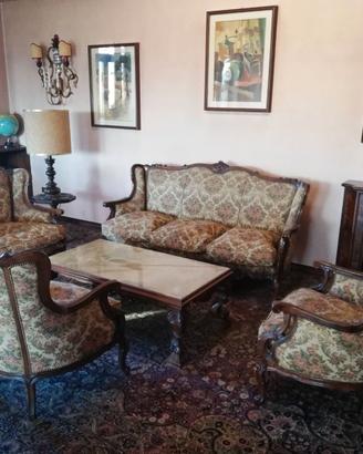 Set Vintage Stile Luigi XV – Divano + 3 Poltrone