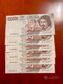 Banconote da 100.000 lire Caravaggio