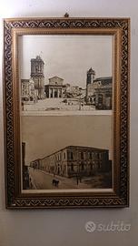 Cornice in legno con finitura in ottone. 