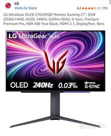 LG UltraGear OLED 27GS93QE Monitor Gaming 27"