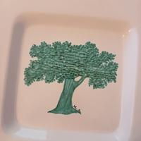 Mario Schifano piatto l'albero della vita