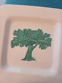 Mario Schifano piatto l'albero della vita