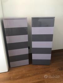 2 Settimini e 2 comodini laccato lucido