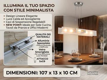 Lampadario Sospensione Moderno Vetro Smerigliato