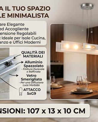 Lampadario Sospensione Moderno Vetro Smerigliato