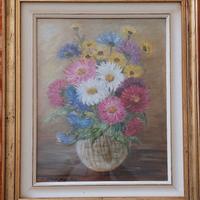 Quadro Dipinto Olio "Fiori" Elena Maschio 1982