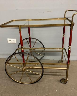 Carrello Bar / vivande anni 50 Cesare Lacca ottone