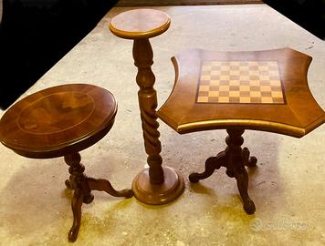 Tavolino ,colonna, tavolo scacchiera