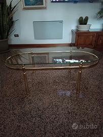 Tavolino salotto e portalampada in vetro