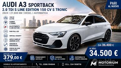 AUDI A3 SPORTBACK 2.0 TDI S LINE EDITION 150 CV S 