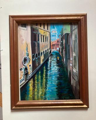 Venezia olio su tela vintage