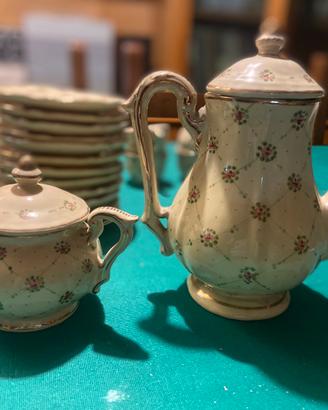 Servizio te’/ caffè Deruta finemente decorato