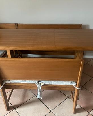 Tavolo  e panche in legno