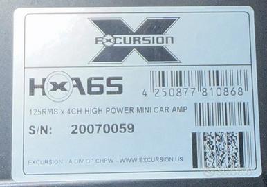 Excursion HXA65 Amplificatore Auto 4 Canali