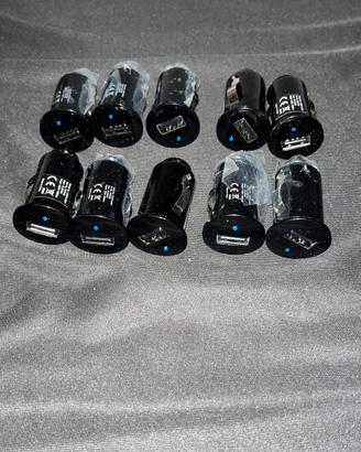 Set 10 pezzi caricatori plug in auto usb universal