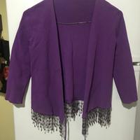 Giacca in filo con frange e perline