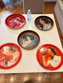 Solendido lotto di 5 vassoi vintage Coca Cola