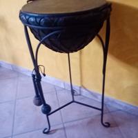 Tamburo in cuoio e ferro battuto