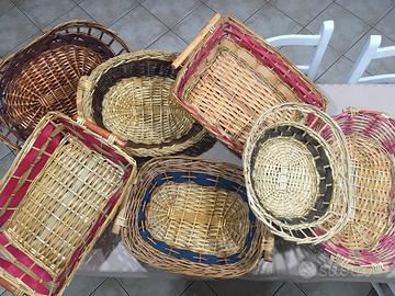 Lotto cesti in vimini per confezioni regalo