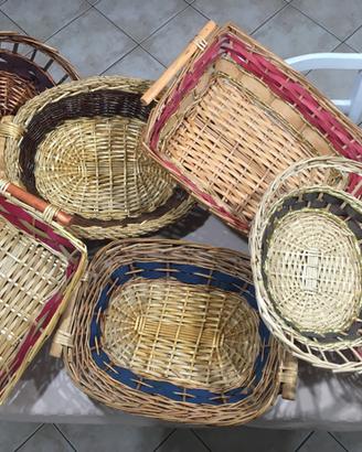 Lotto cesti in vimini per confezioni regalo