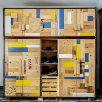 Armadio patchwork industrial vintage