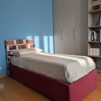 letto tessile una piazza+secondo letto estraibile
