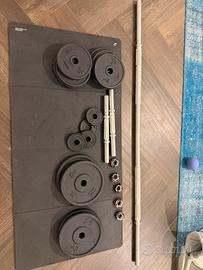 Kit manubri e bilanciere palestra 50kg