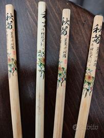 Set misto 4 paia bacchette (Metallo + Bambù) 