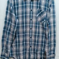 Camicia uomo a quadri blu e grigio Tom tailor mult