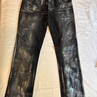 COATED - Jeans a sigaretta - nero denim