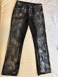 COATED - Jeans a sigaretta - nero denim